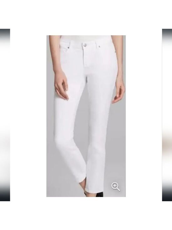 Eileen Fisher Denim - Eileen Fisher Organic Cotton Stretch White Bootcut Ankle Jeans in Size PP (2/P)